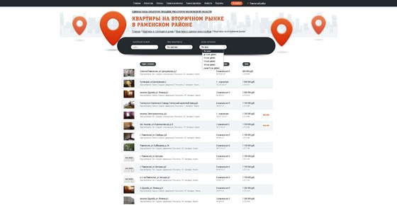 Вебсайты: Единая база объектов гильдии риэлторов Московской области 